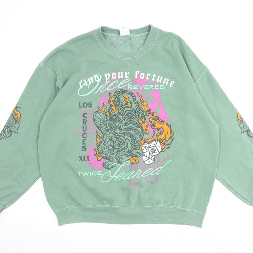 Urban Outfitters Mens Green Cotton Pullover Sweatshirt Size M