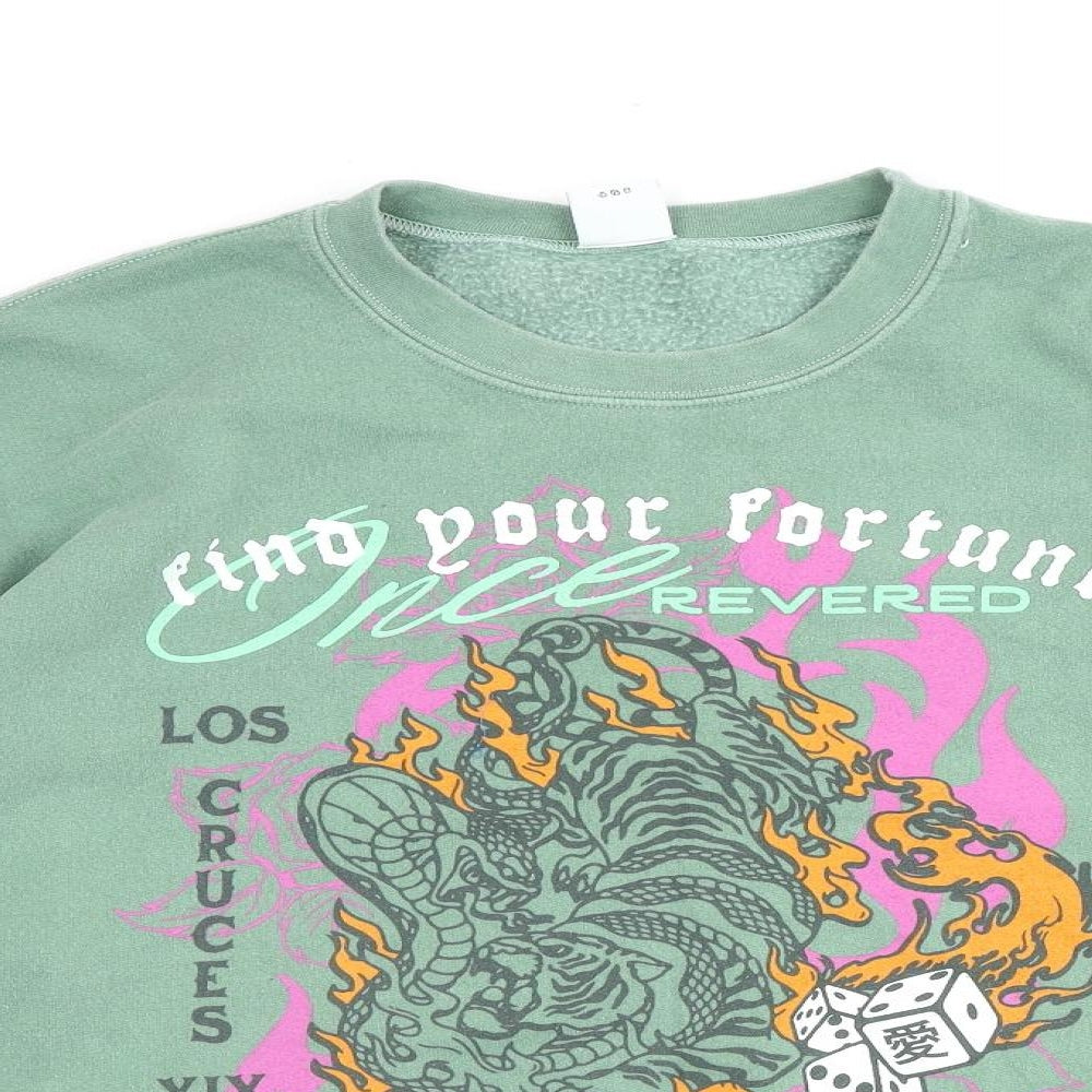 Urban Outfitters Mens Green Cotton Pullover Sweatshirt Size M