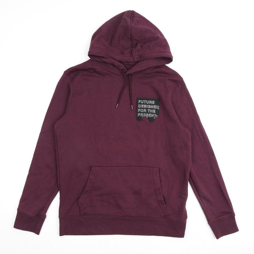 H&M Mens Purple Cotton Pullover Hoodie Size M