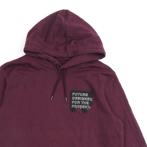 H&M Mens Purple Cotton Pullover Hoodie Size M