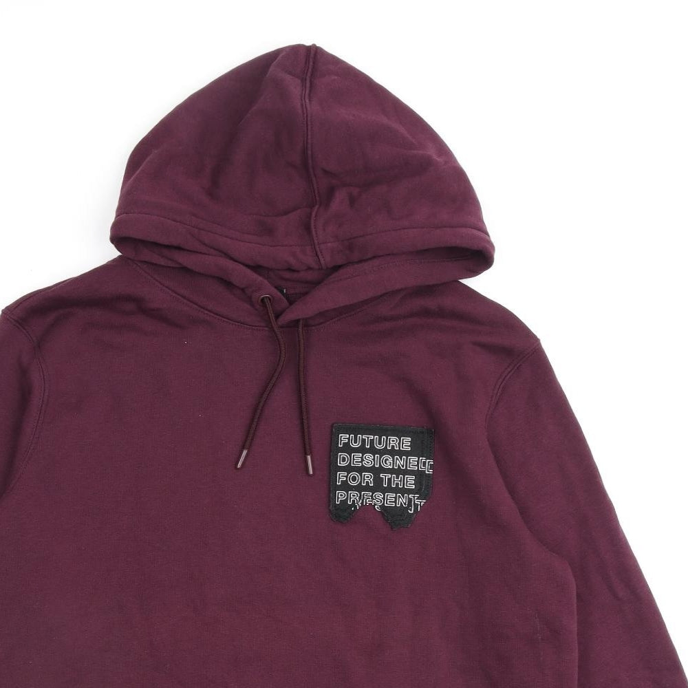H&M Mens Purple Cotton Pullover Hoodie Size M