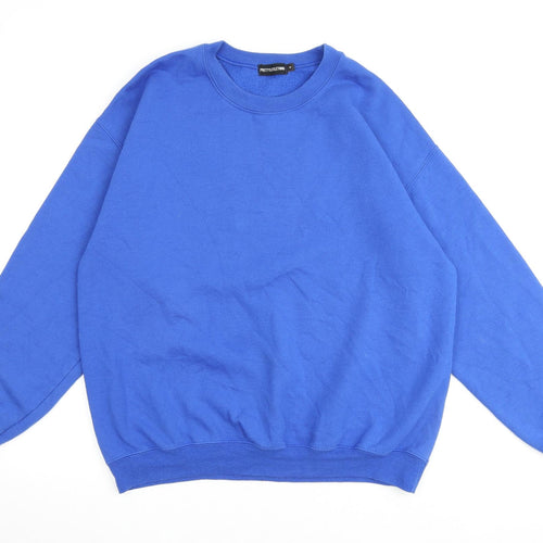 PRETTYLITTLETHING Mens Blue Polyester Pullover Sweatshirt Size M