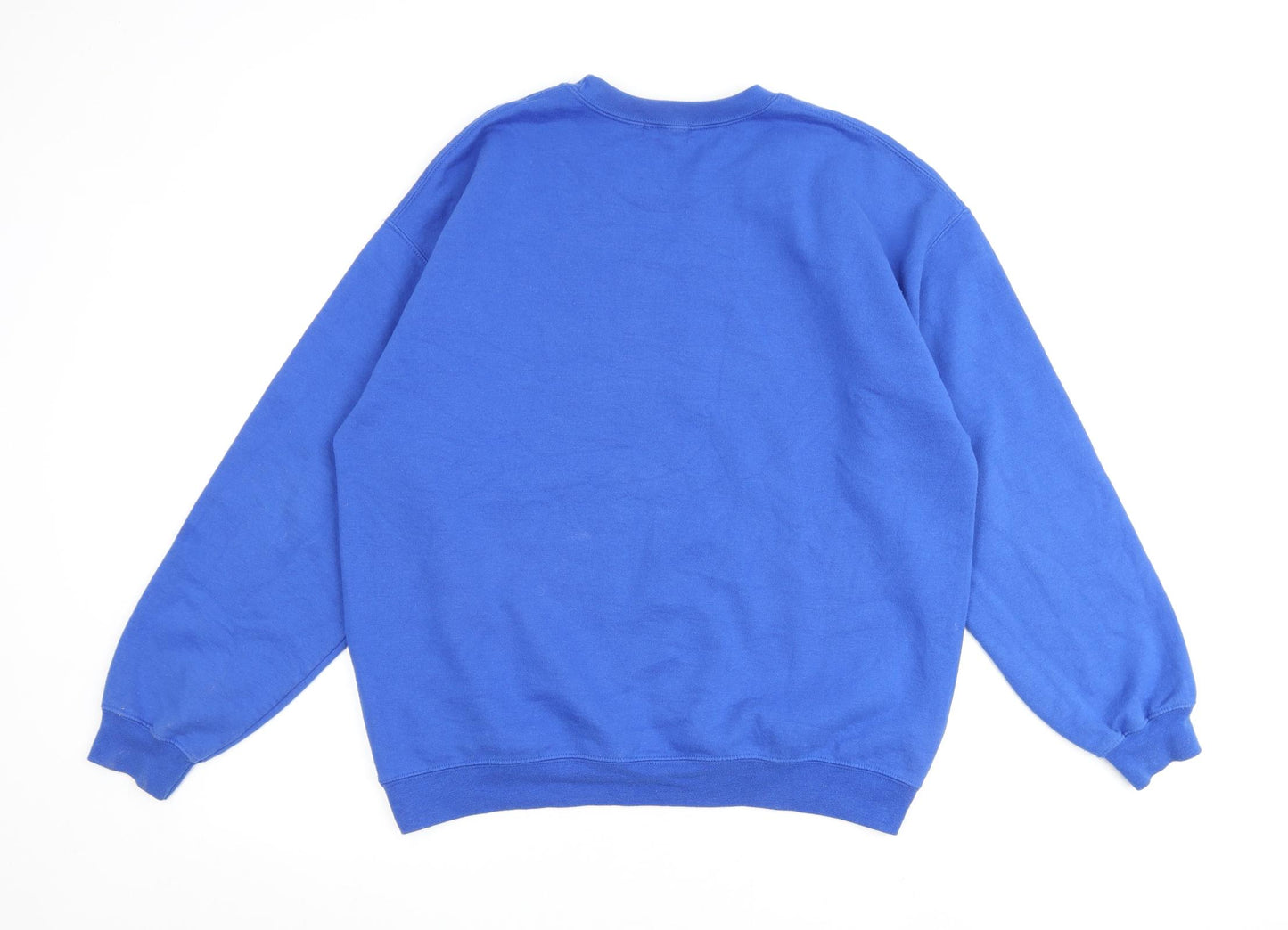 PRETTYLITTLETHING Mens Blue Polyester Pullover Sweatshirt Size M