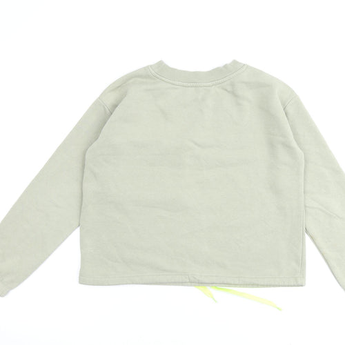 H&M Girls Green Cotton Pullover Sweatshirt Size 10-11 Years Pullover