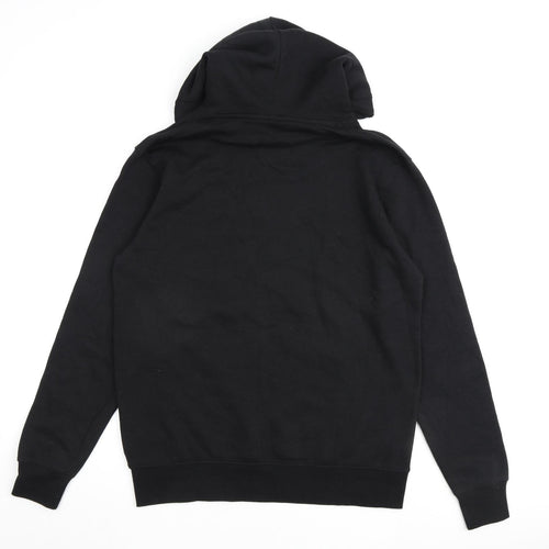 H&M Mens Black Floral Cotton Pullover Hoodie Size M