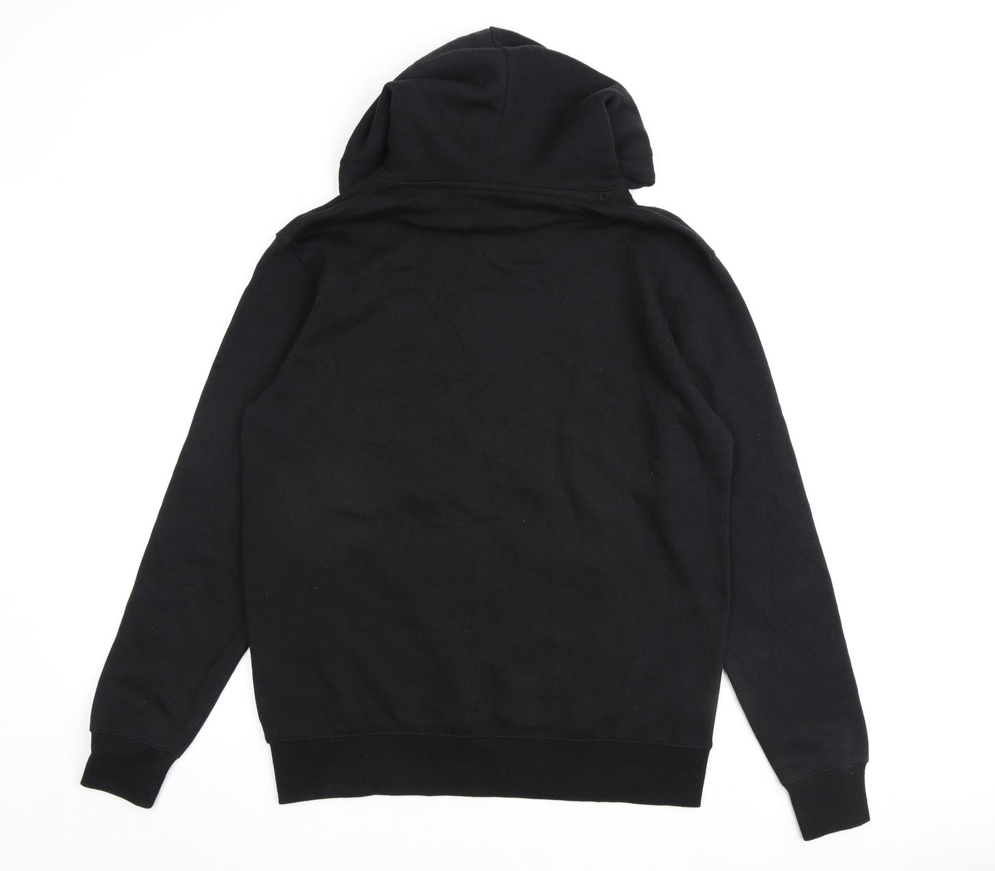 H&M Mens Black Floral Cotton Pullover Hoodie Size M