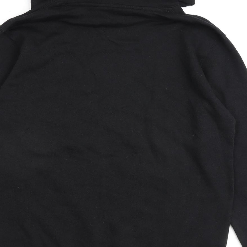 H&M Mens Black Floral Cotton Pullover Hoodie Size M