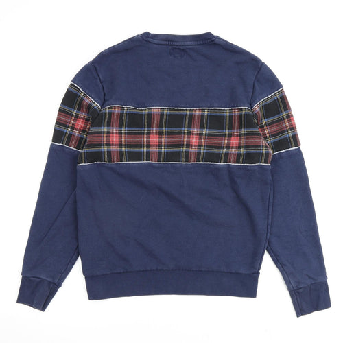 Levi's Mens Blue Check Cotton Pullover Sweatshirt Size S
