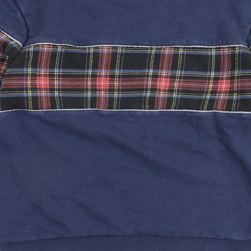 Levi's Mens Blue Check Cotton Pullover Sweatshirt Size S