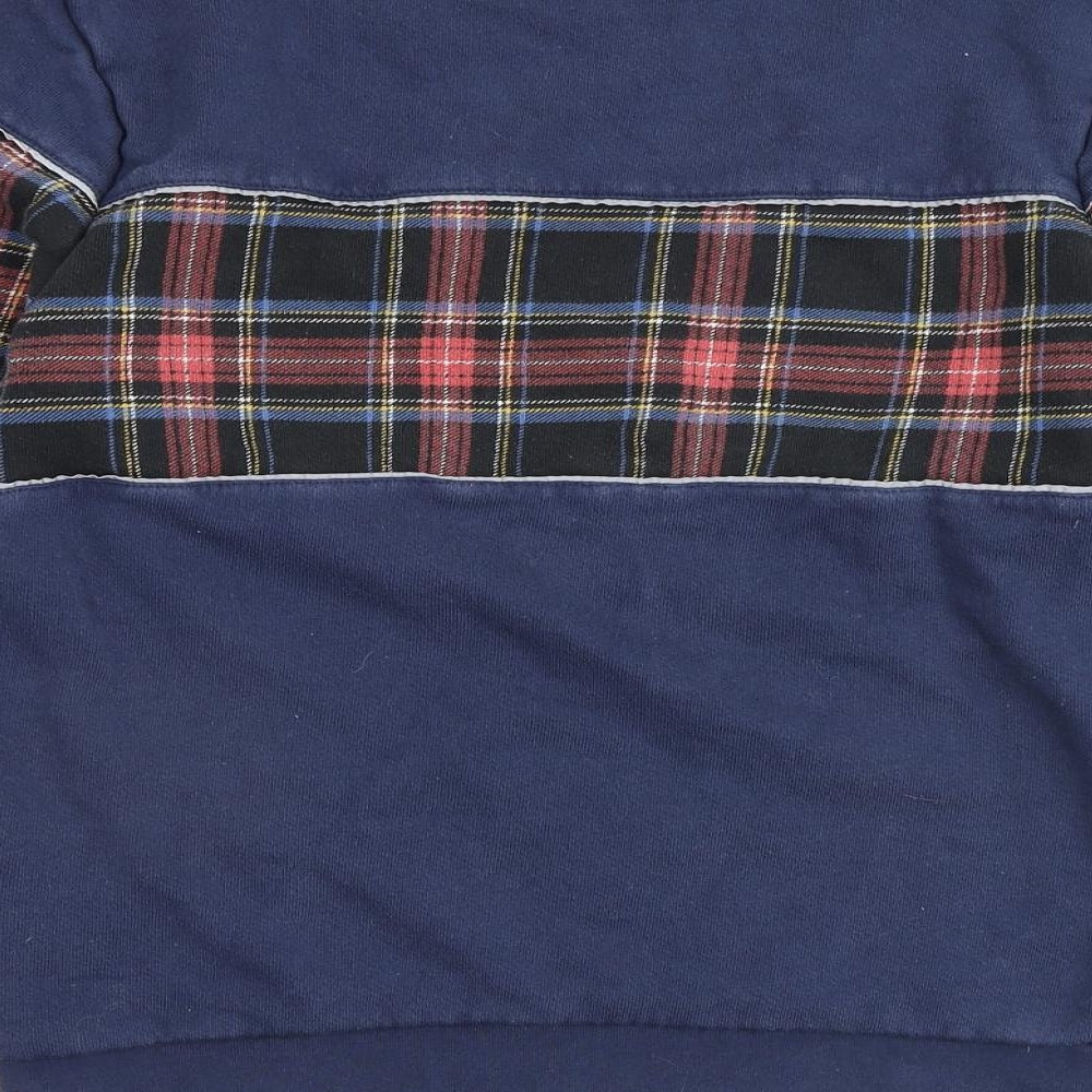 Levi's Mens Blue Check Cotton Pullover Sweatshirt Size S