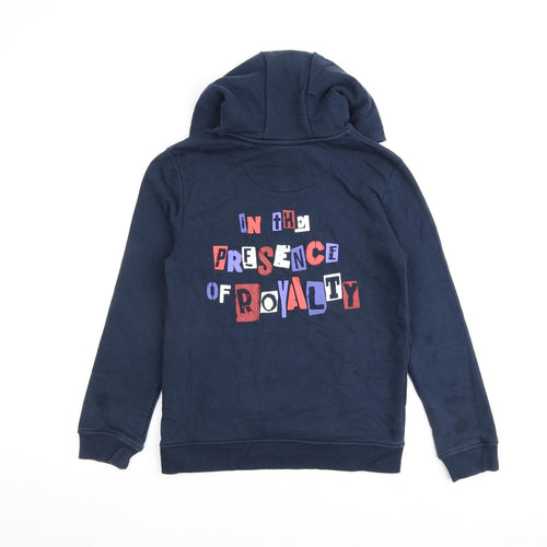 Marks and Spencer Girls Blue Cotton Pullover Hoodie Size 11-12 Years Pullover