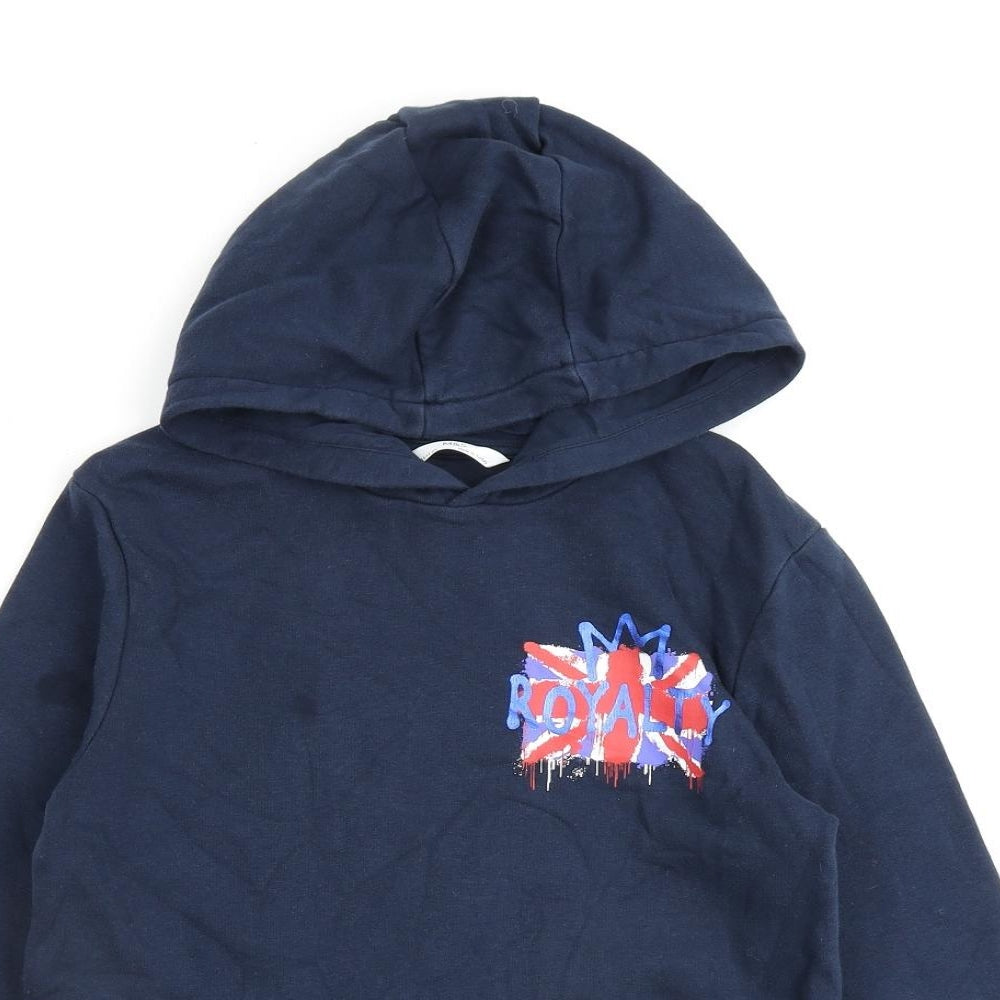 Marks and Spencer Girls Blue Cotton Pullover Hoodie Size 11-12 Years Pullover