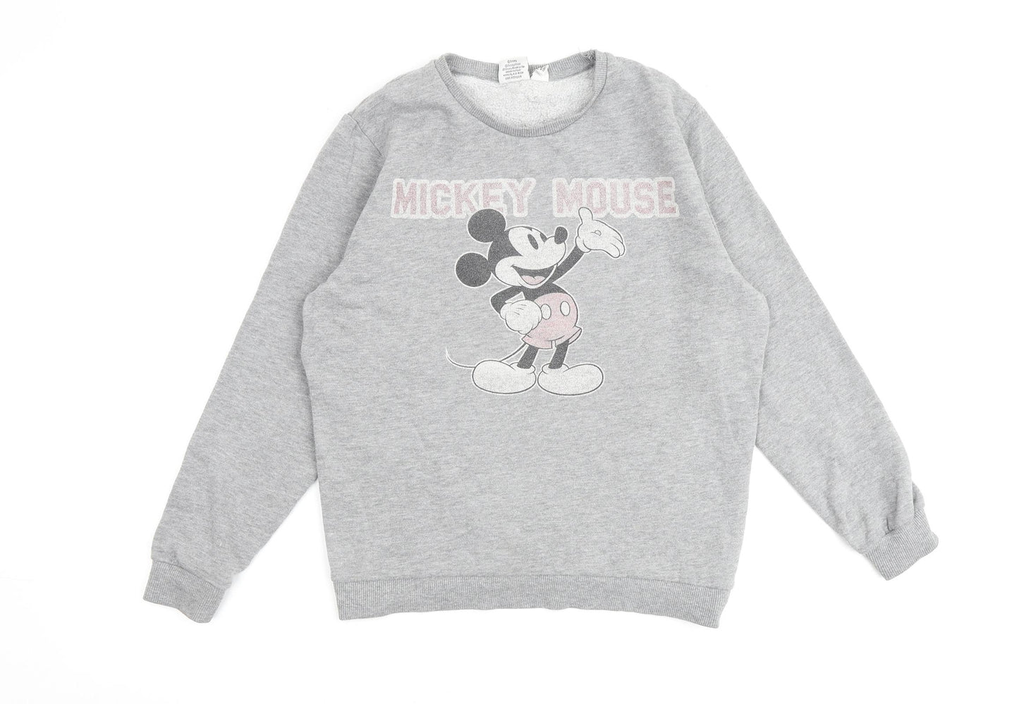 Disney Womens Grey Cotton Pullover Sweatshirt Size 10 Pullover