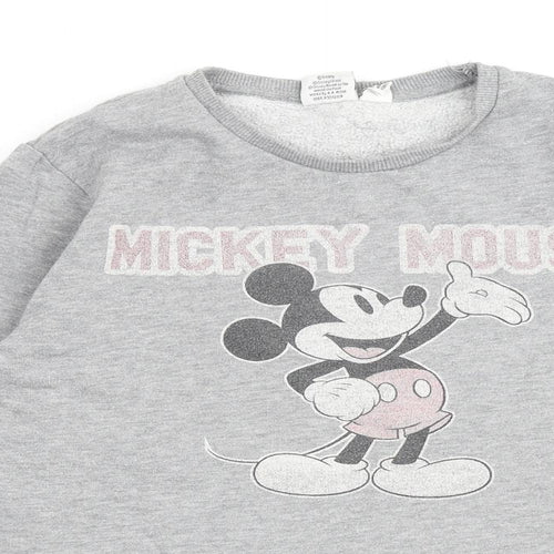 Disney Womens Grey Cotton Pullover Sweatshirt Size 10 Pullover