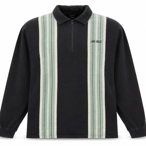 Iets Frans Mens Black Striped Cotton Henley Sweatshirt Size S
