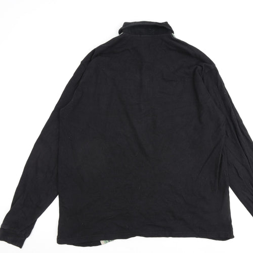 Iets Frans Mens Black Striped Cotton Henley Sweatshirt Size S