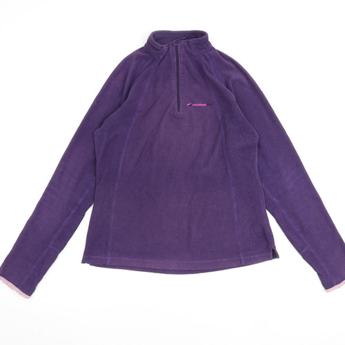 Mountain Life Womens Purple Houndstooth Polyester Pullover Sweatshirt Size S Zip