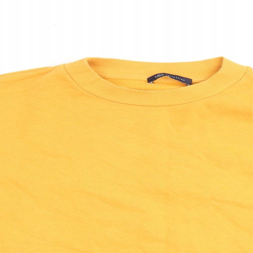 Marks and Spencer Womens Orange Cotton Pullover Sweatshirt Size 12 Pullover