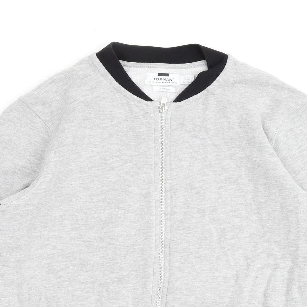 Topman Mens Grey Jacket Size XS Zip