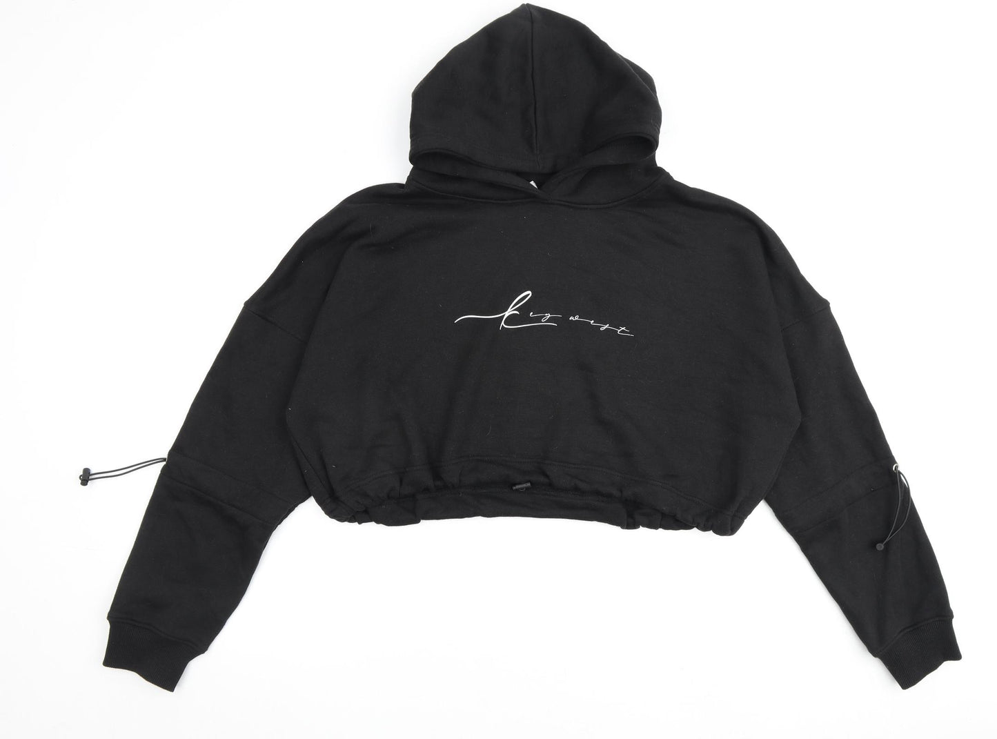 Public Desire Womens Black Cotton Pullover Hoodie Size 12 Pullover
