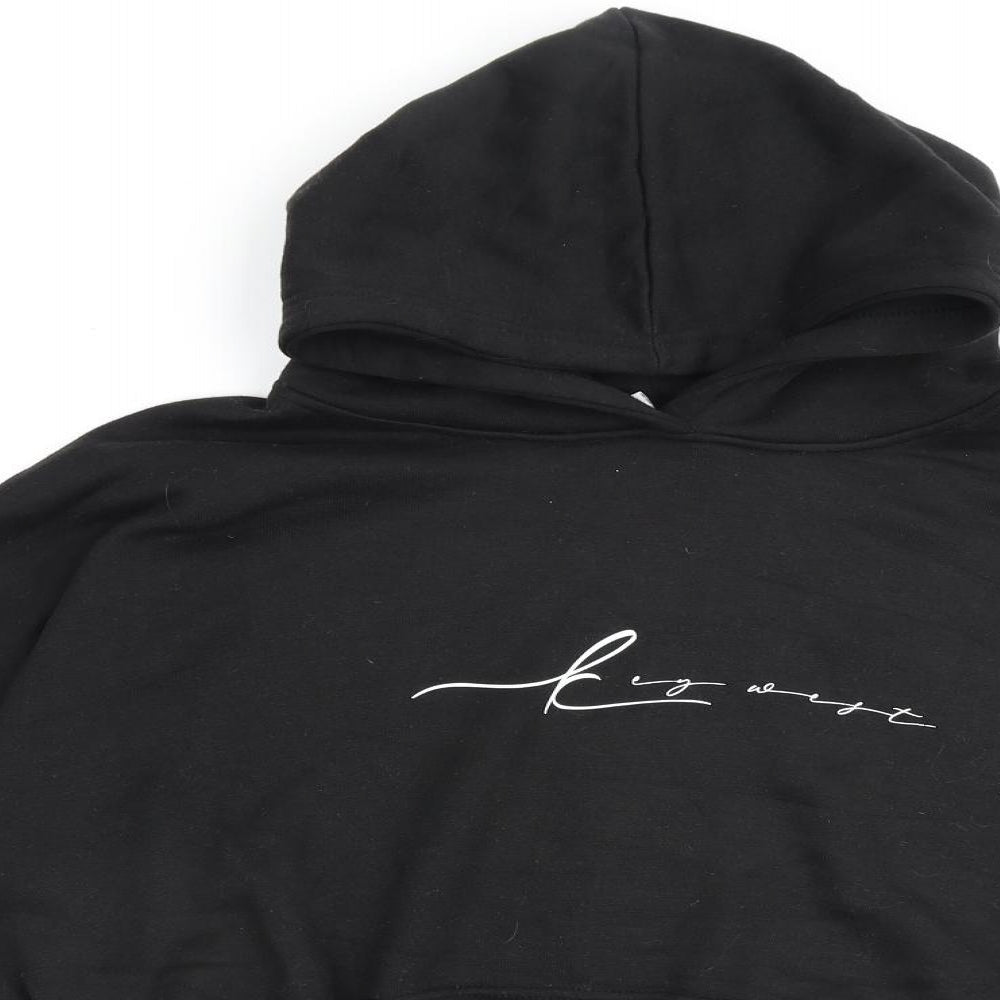 Public Desire Womens Black Cotton Pullover Hoodie Size 12 Pullover