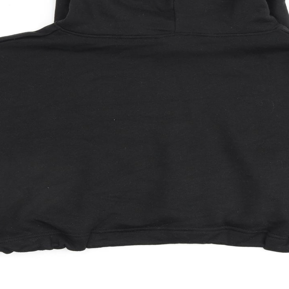 Public Desire Womens Black Cotton Pullover Hoodie Size 12 Pullover
