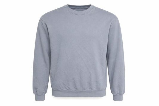 Front view of H&M men’s grey cotton pullover sweatshirt, size S
