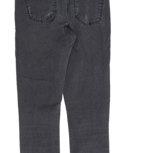 Topshop Womens Grey Cotton Skinny Jeans Size 26 in L34 in Regular Zip
