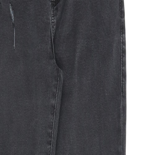 Topshop Womens Grey Cotton Skinny Jeans Size 26 in L34 in Regular Zip