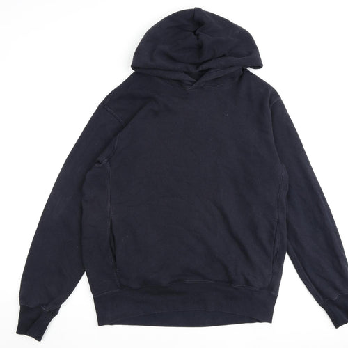 Uniqlo Mens Blue Cotton Pullover Hoodie Size L