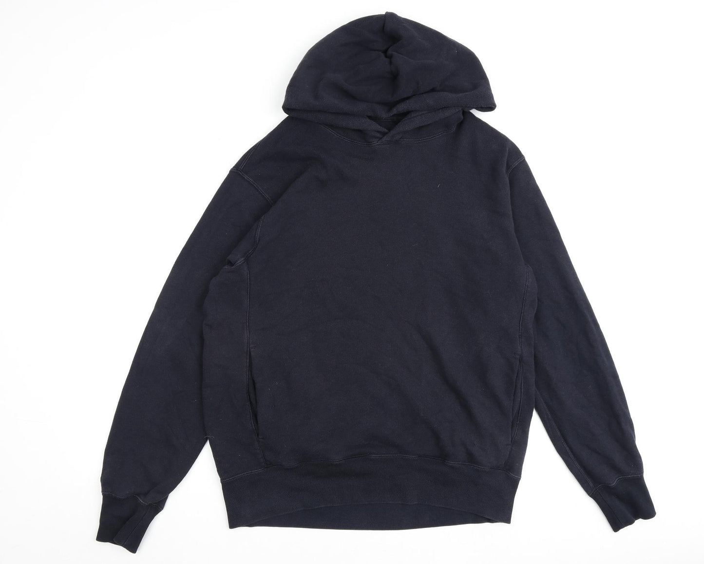 Uniqlo Mens Blue Cotton Pullover Hoodie Size L