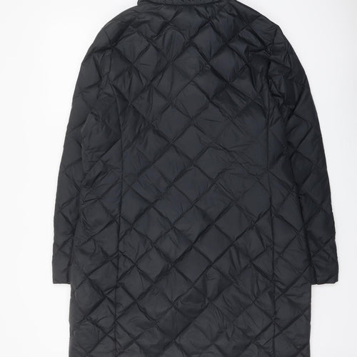 Marks and Spencer Womens Black Puffer Jacket Coat Size 14 Zip