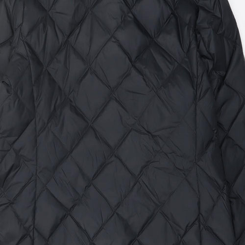 Marks and Spencer Womens Black Puffer Jacket Coat Size 14 Zip