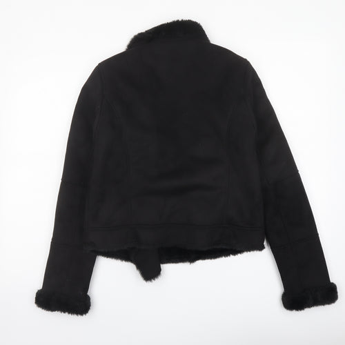 Dorothy Perkins Womens Black Biker Jacket Size 10 Zip