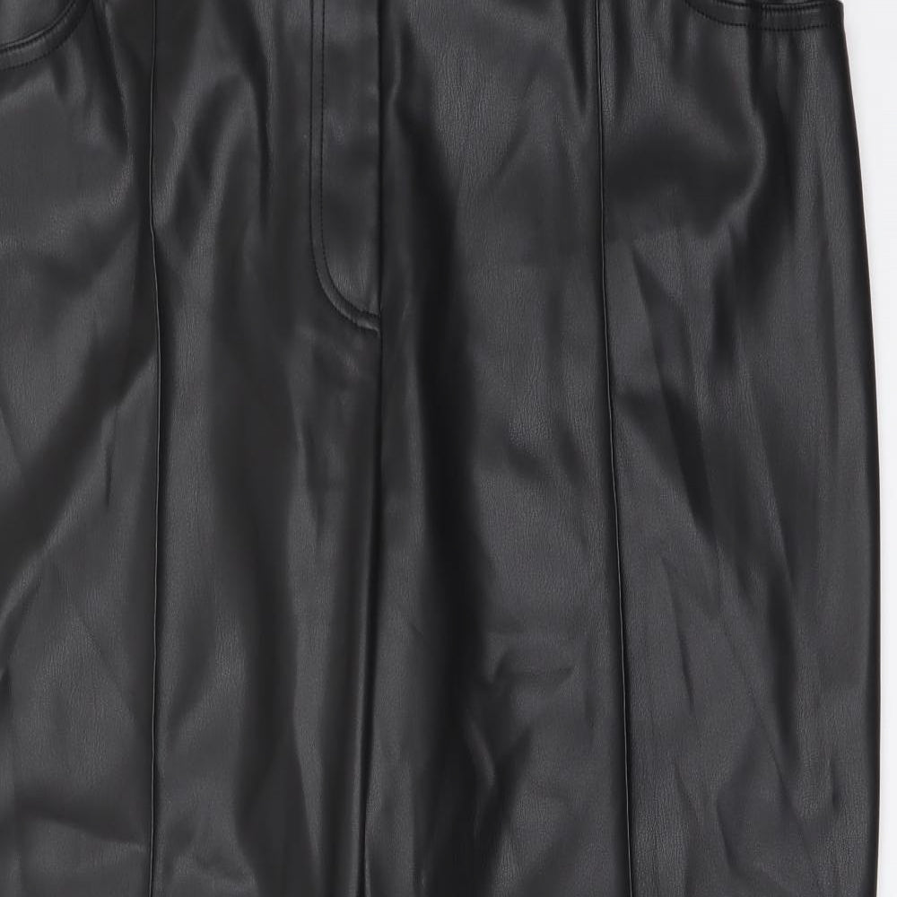 Marks and Spencer Womens Black Polyester Trousers Size 20 L25 in Regular Button