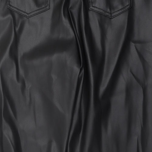 Marks and Spencer Womens Black Polyester Trousers Size 20 L25 in Regular Button