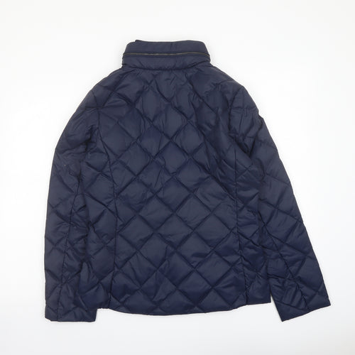 Marks and Spencer Womens Blue Puffer Jacket Coat Size 10 Zip