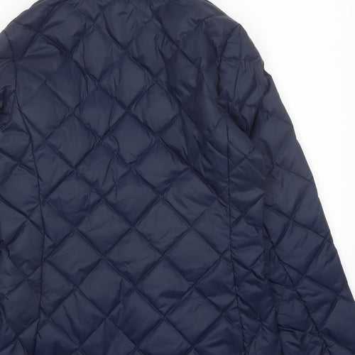 Marks and Spencer Womens Blue Puffer Jacket Coat Size 10 Zip