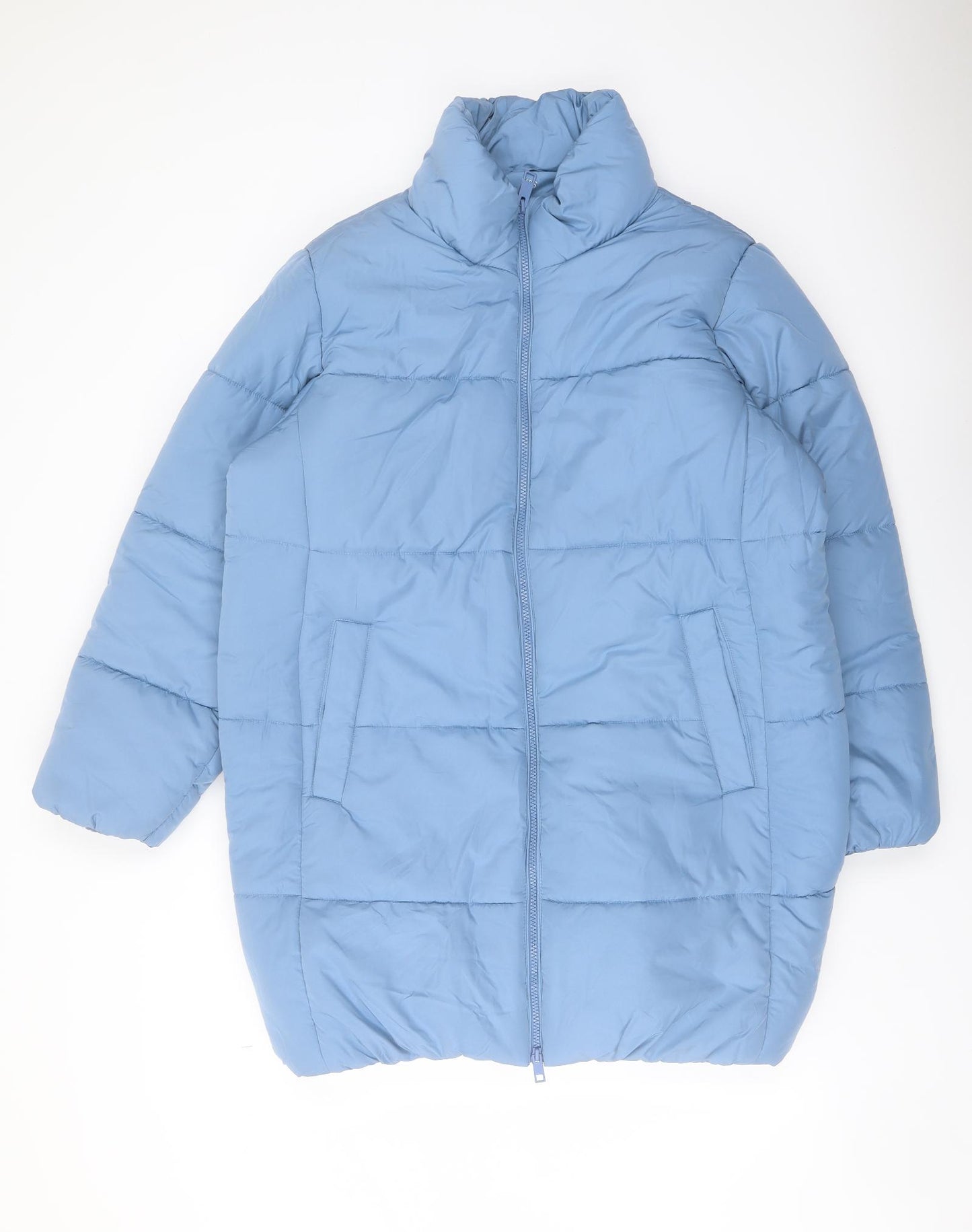 Marks and Spencer Womens Blue Puffer Jacket Coat Size 20 Zip