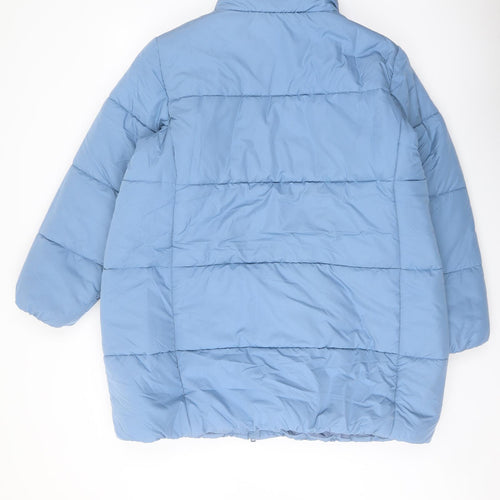 Marks and Spencer Womens Blue Puffer Jacket Coat Size 20 Zip