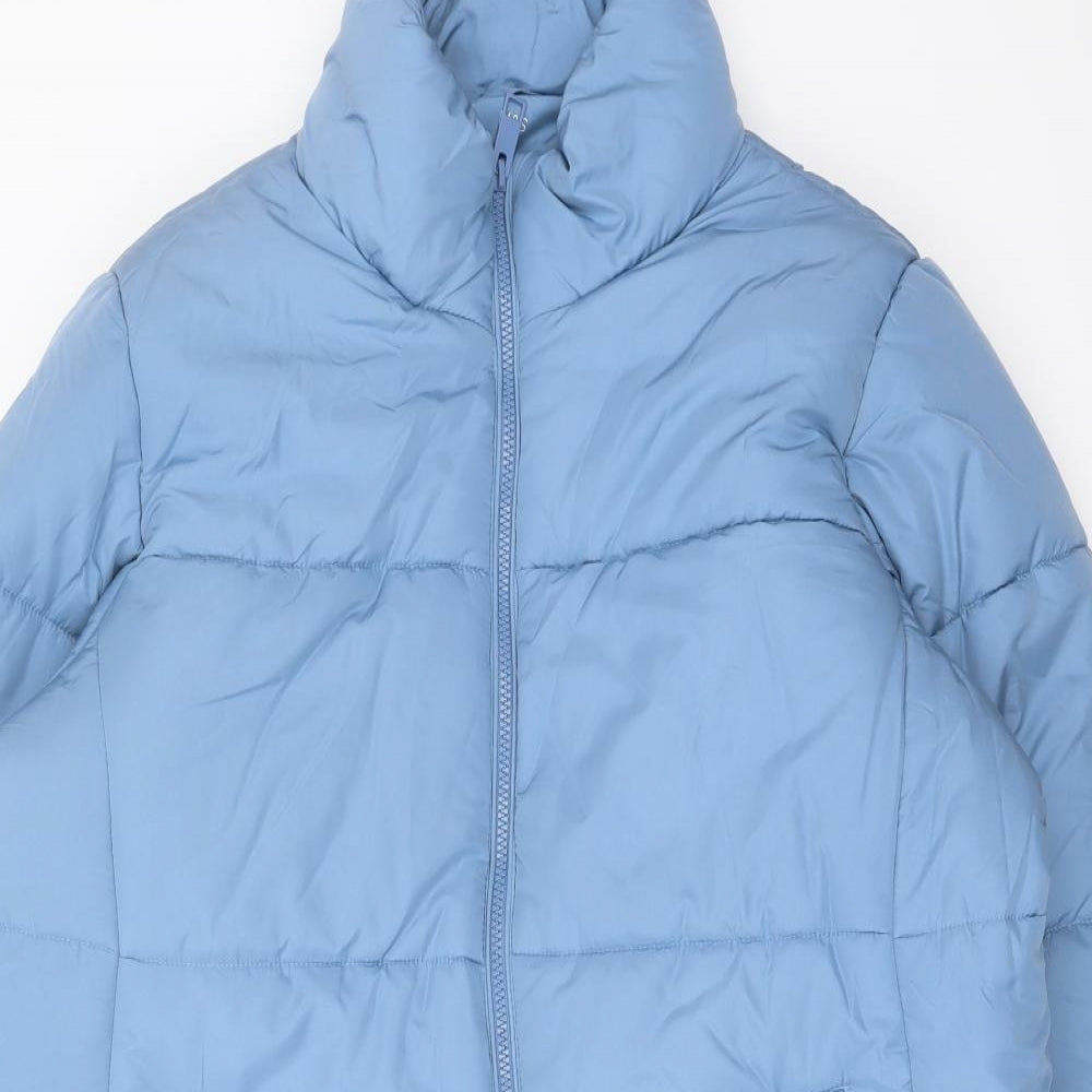 Marks and Spencer Womens Blue Puffer Jacket Coat Size 20 Zip