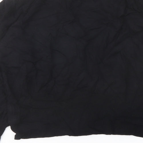 Marks and Spencer Womens Black Crew Neck Viscose Pullover Jumper Size 14