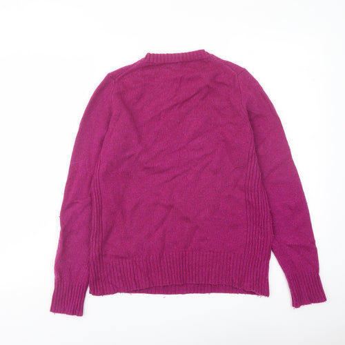 Marks and Spencer Womens Purple Crew Neck Wool Pullover Jumper Size 10