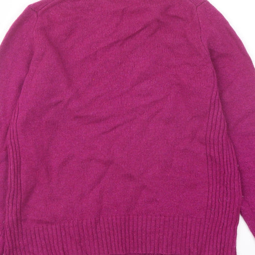 Marks and Spencer Womens Purple Crew Neck Wool Pullover Jumper Size 10