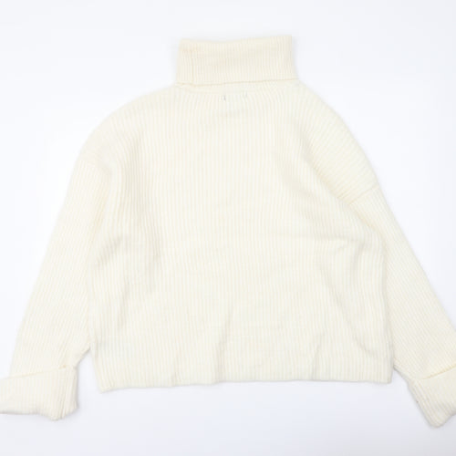 Marks and Spencer Womens Ivory Roll Neck Polyamide Pullover Jumper Size XL