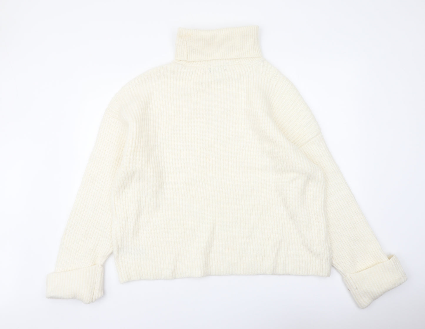 Marks and Spencer Womens Ivory Roll Neck Polyamide Pullover Jumper Size XL