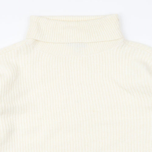 Marks and Spencer Womens Ivory Roll Neck Polyamide Pullover Jumper Size XL
