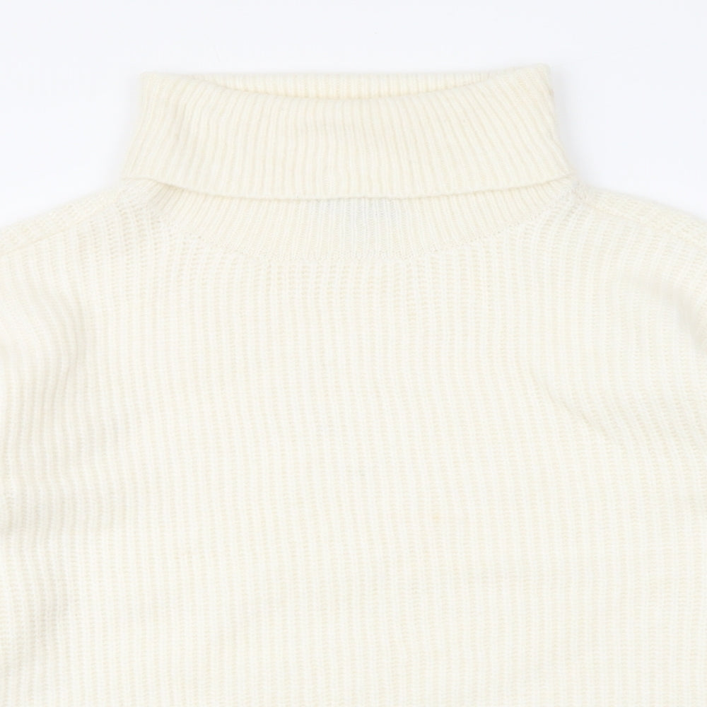 Marks and Spencer Womens Ivory Roll Neck Polyamide Pullover Jumper Size XL