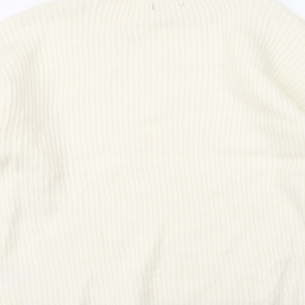 Marks and Spencer Womens Ivory Roll Neck Polyamide Pullover Jumper Size XL