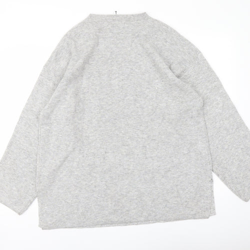 Marks and Spencer Womens Grey Crew Neck Polyester Pullover Jumper Size XL